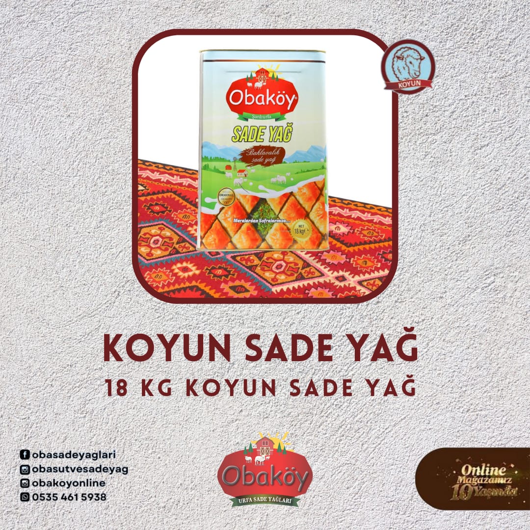 Obaköy KoyunSade Yağ 18 kg